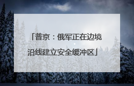 普京：俄军正在边境沿线建立安全缓冲区
