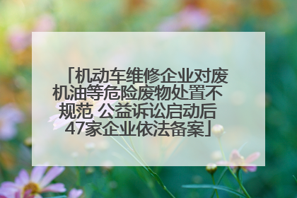 机动车维修企业对废机油等危险废物处置不规范 公益诉讼启动后47家企业依法备案