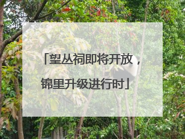 望丛祠即将开放，锦里升级进行时