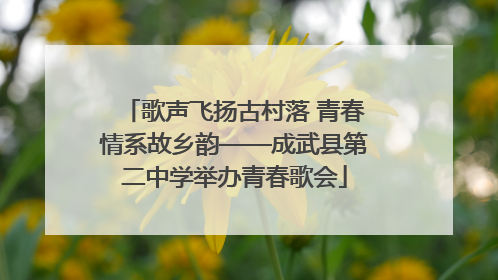 歌声飞扬古村落 青春情系故乡韵——成武县第二中学举办青春歌会