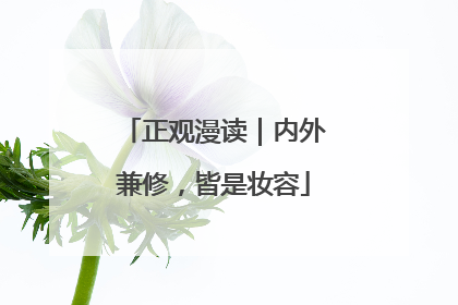 正观漫读｜内外兼修，皆是妆容