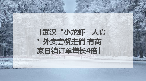 武汉“小龙虾一人食”外卖套餐走俏 有商家日销订单增长4倍