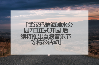 武汉玛雅海滩水公园7日正式开园 后续将推出夏浪音乐节等精彩活动