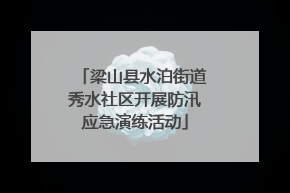 梁山县水泊街道秀水社区开展防汛应急演练活动