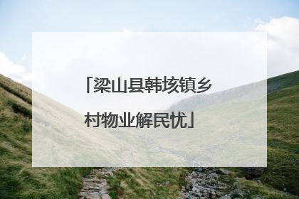 梁山县韩垓镇乡村物业解民忧