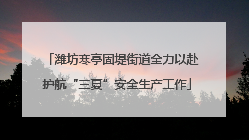 潍坊寒亭固堤街道全力以赴护航“三夏”安全生产工作