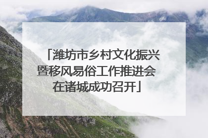 潍坊市乡村文化振兴暨移风易俗工作推进会在诸城成功召开