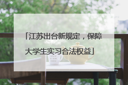 江苏出台新规定，保障大学生实习合法权益