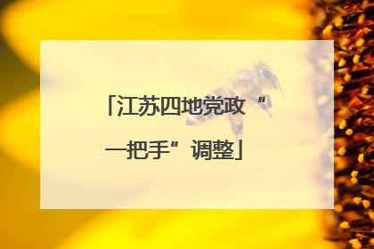 江苏四地党政“一把手”调整