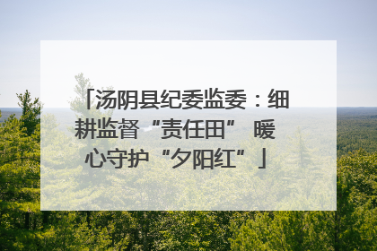 汤阴县纪委监委：细耕监督“责任田” 暖心守护“夕阳红”