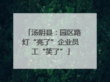汤阴县：园区路灯“亮了”企业员工“笑了”