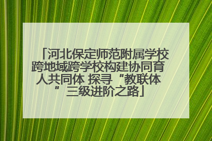 河北保定师范附属学校跨地域跨学校构建协同育人共同体 探寻“教联体”三级进阶之路