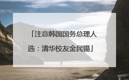 注意韩国国务总理人选：清华校友金民锡