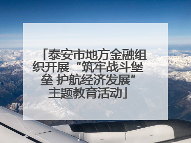 泰安市地方金融组织开展“筑牢战斗堡垒 护航经济发展”主题教育活动