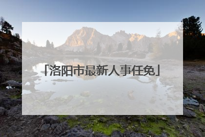 洛阳市最新人事任免