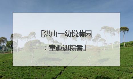 洪山一幼悦蒲园：童趣遇粽香