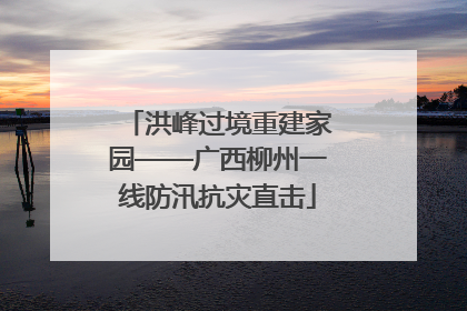 洪峰过境重建家园——广西柳州一线防汛抗灾直击