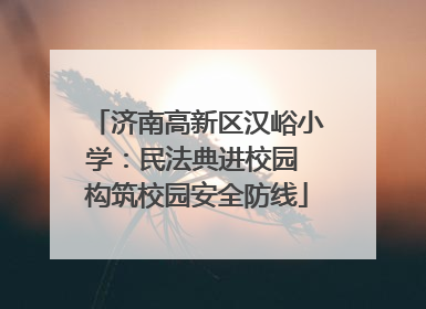 济南高新区汉峪小学：民法典进校园 构筑校园安全防线