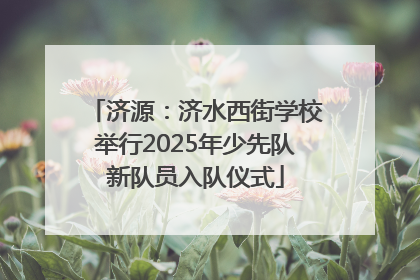 济源：济水西街学校举行2025年少先队新队员入队仪式
