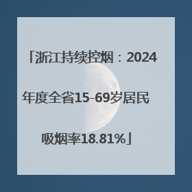 浙江持续控烟：2024年度全省15-69岁居民吸烟率18.81%