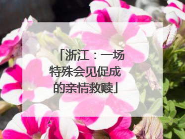 浙江：一场特殊会见促成的亲情救赎