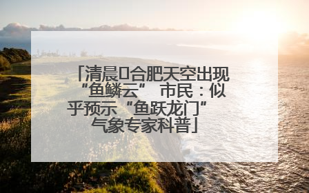 清晨﻿合肥天空出现“鱼鳞云” 市民：似乎预示“鱼跃龙门” 气象专家科普