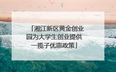 湘江新区黄金创业园为大学生创业提供一揽子优惠政策