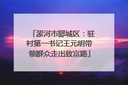 漯河市郾城区：驻村第一书记王元明带领群众走出致富路