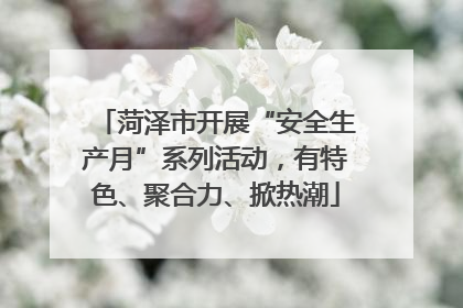 菏泽市开展“安全生产月”系列活动，有特色、聚合力、掀热潮