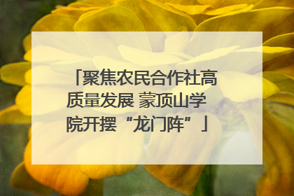 聚焦农民合作社高质量发展 蒙顶山学院开摆“龙门阵”