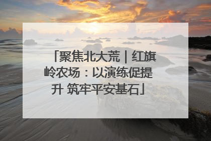 聚焦北大荒｜红旗岭农场：以演练促提升 筑牢平安基石