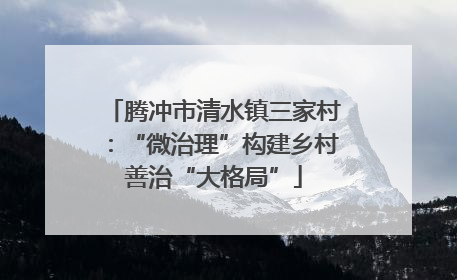 腾冲市清水镇三家村：“微治理”构建乡村善治“大格局”
