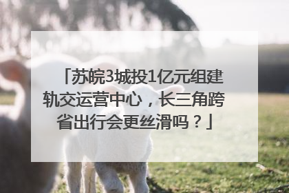 苏皖3城投1亿元组建轨交运营中心，长三角跨省出行会更丝滑吗？