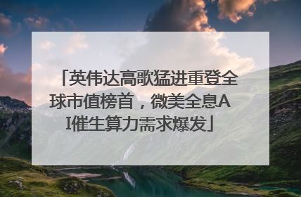 英伟达高歌猛进重登全球市值榜首，微美全息AI催生算力需求爆发