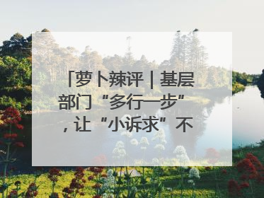 萝卜辣评｜基层部门“多行一步”，让“小诉求”不缺席法治守护