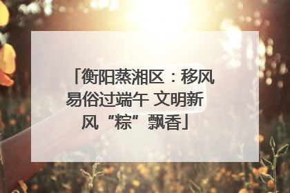 衡阳蒸湘区：移风易俗过端午 文明新风“粽”飘香