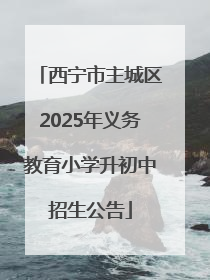 西宁市主城区2025年义务教育小学升初中招生公告