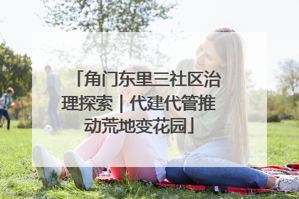 角门东里三社区治理探索｜代建代管推动荒地变花园