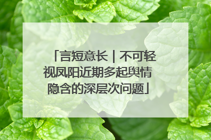 言短意长｜不可轻视凤阳近期多起舆情隐含的深层次问题