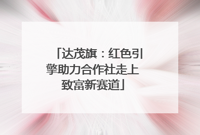 达茂旗：红色引擎助力合作社走上致富新赛道