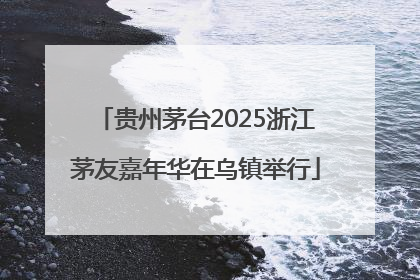 贵州茅台2025浙江茅友嘉年华在乌镇举行