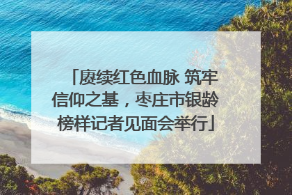 赓续红色血脉 筑牢信仰之基，枣庄市银龄榜样记者见面会举行