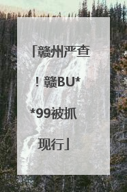 赣州严查！赣BU**99被抓现行