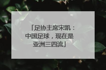 足协主席宋凯：中国足球，现在是亚洲三四流