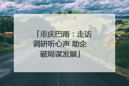 重庆巴南：走访调研听心声 助企破局谋发展