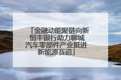 金融动能聚链向新 恒丰银行助力聊城汽车零部件产业挺进新能源赛道