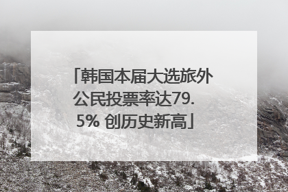 韩国本届大选旅外公民投票率达79.5% 创历史新高