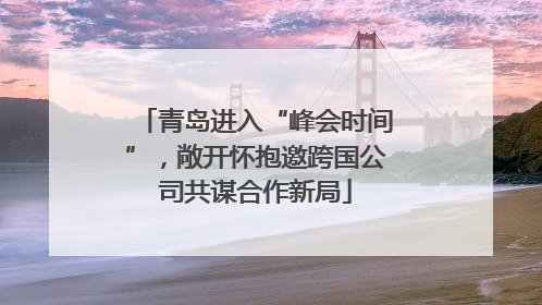 青岛进入“峰会时间”，敞开怀抱邀跨国公司共谋合作新局