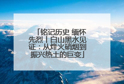 铭记历史 缅怀先烈丨白山黑水见证：从烽火硝烟到振兴热土的巨变