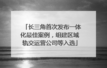 长三角首次发布一体化最佳案例，组建区域轨交运营公司等入选